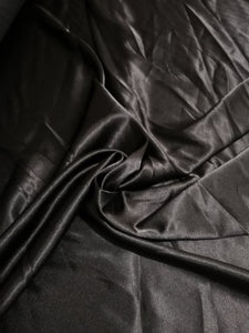 Tissus léger - 150cm - satin noir extensible